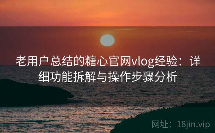 老用户总结的糖心官网vlog经验：详细功能拆解与操作步骤分析