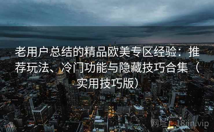 老用户总结的精品欧美专区经验：推荐玩法、冷门功能与隐藏技巧合集（实用技巧版）