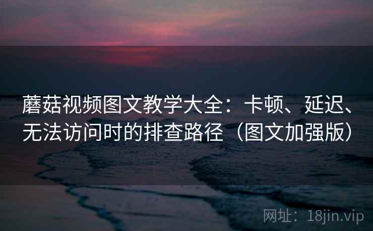 蘑菇视频图文教学大全：卡顿、延迟、无法访问时的排查路径（图文加强版）
