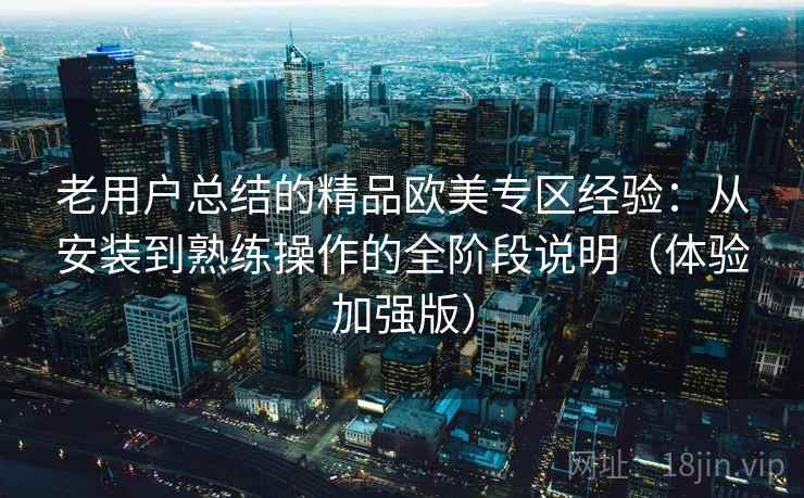 老用户总结的精品欧美专区经验：从安装到熟练操作的全阶段说明（体验加强版）