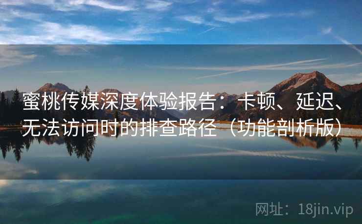 蜜桃传媒深度体验报告：卡顿、延迟、无法访问时的排查路径（功能剖析版）