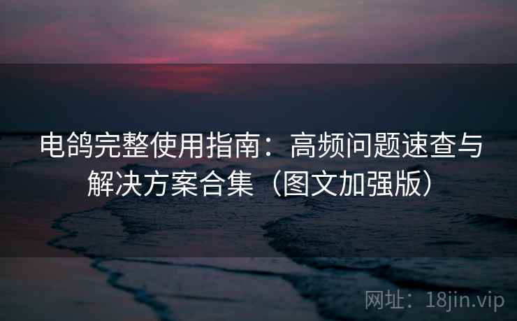电鸽完整使用指南：高频问题速查与解决方案合集（图文加强版）
